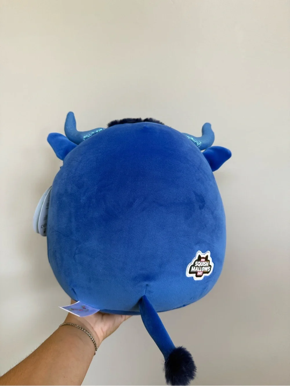 Osgood Squishmallow with Teal Snout and Shiny Blue Horns
